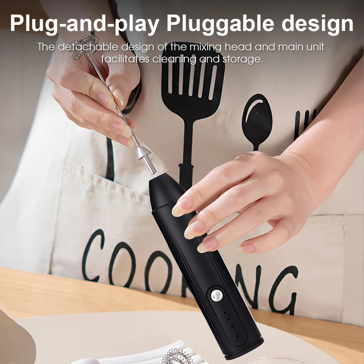Espumador de leche carga USB